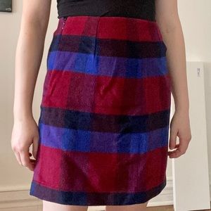 Red and plaid skirt